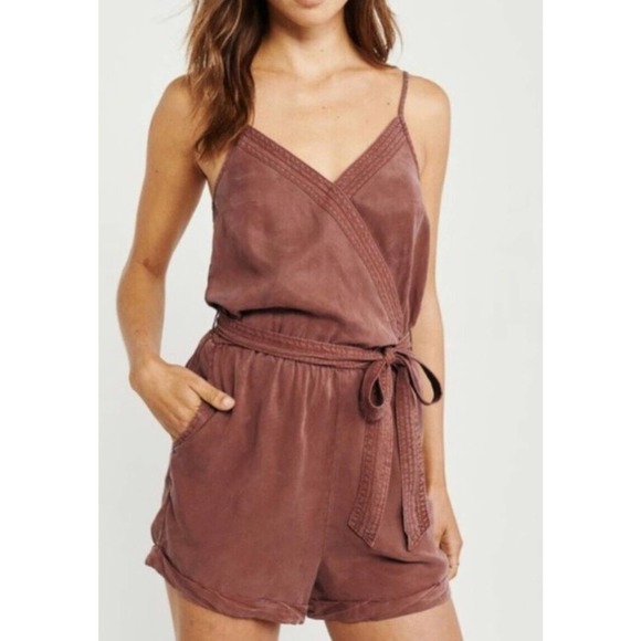 Abercrombie & Fitch Pants - Abercrombie & Fitch Romper Womens Medium Terracotta Red Lagenlook Cottagecore